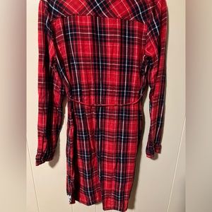 It’s a red and black button up long sleeve dress size S just worn three times